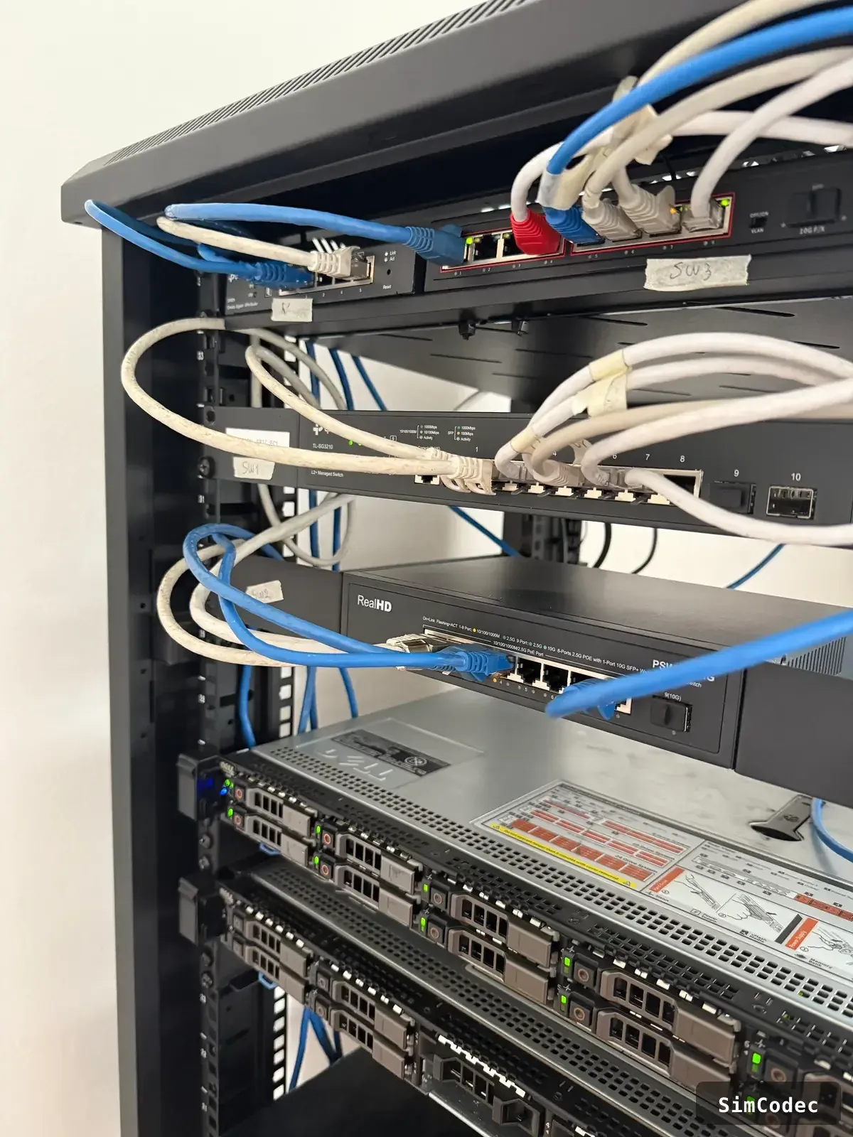 Peinado del cableado del rack