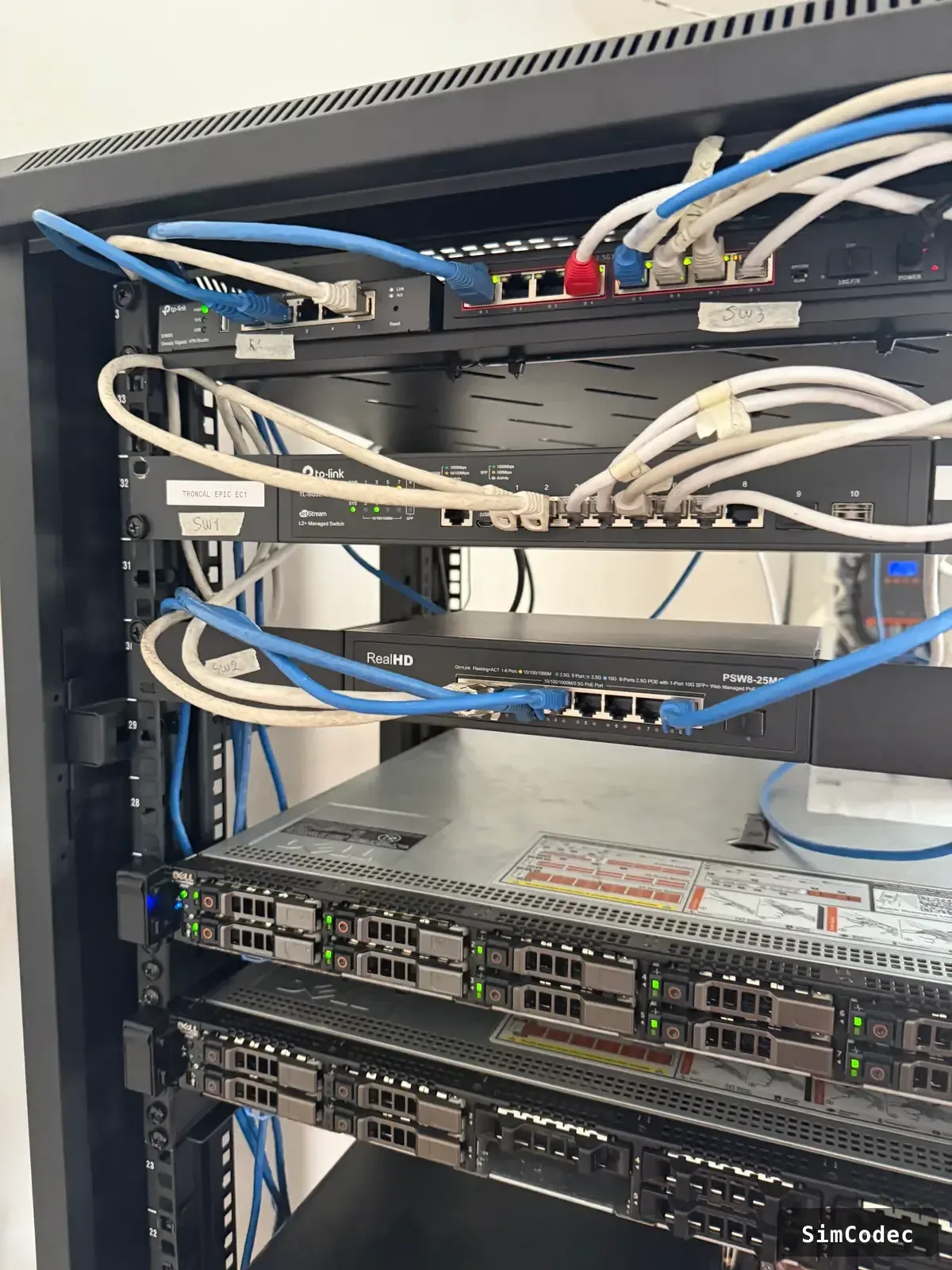 Gestión de cableado en el rack